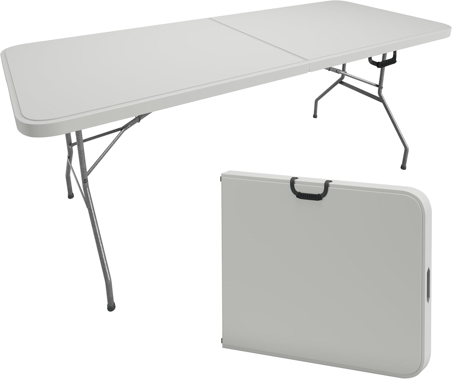 Portable 6FT Granite Folding Table - Easy Carry, Premium Quality