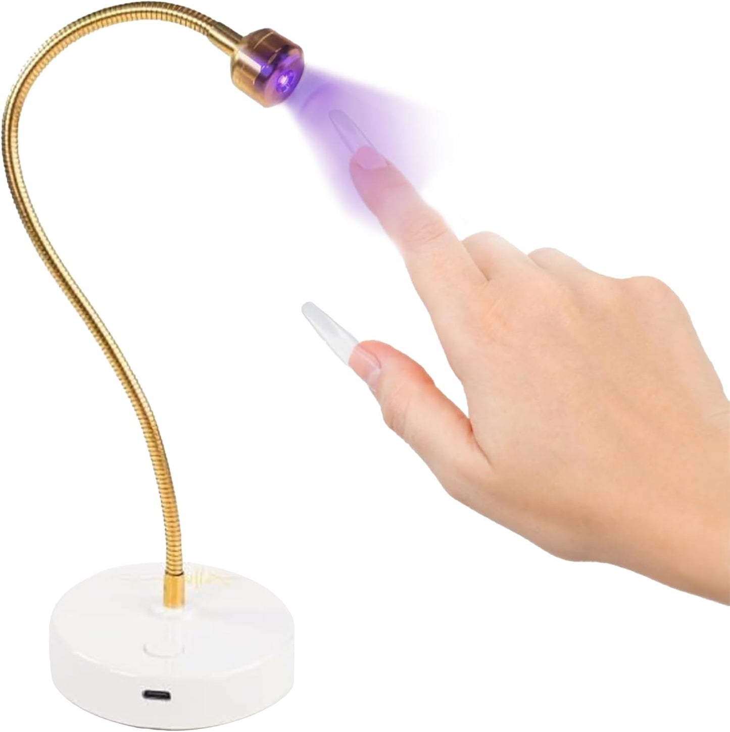 ALLKEM Flash Cure UV Light - Gooseneck LED Nail Lamp for Gel