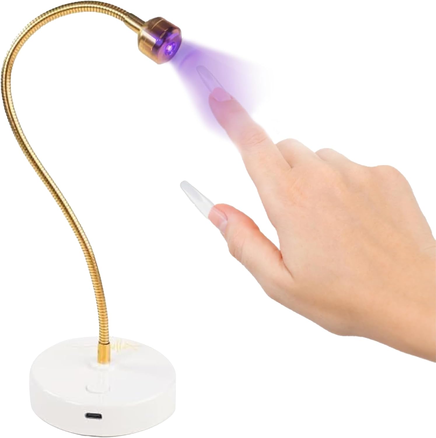 ALLKEM Flash Cure UV Light - Gooseneck LED Nail Lamp for Gel