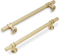 10 Pack 6-1/4 in Cabinet Pulls Brushed Gold - Knurled Durable Handles