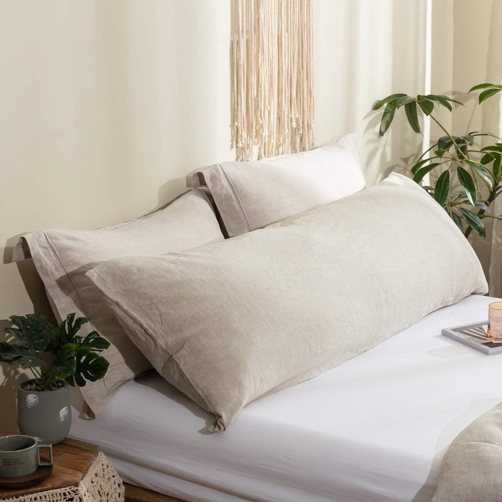 Simple&Opulence Body Pillow Cover 20in x 54in, 100% Linen Softness