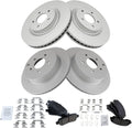 TRQ Front and Rear Brake Pad & Rotor Kit for 2014-2020 INFINITI