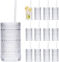 Hobnail Drinking Glasses Vintage Glassware Set - 12 Piece Set