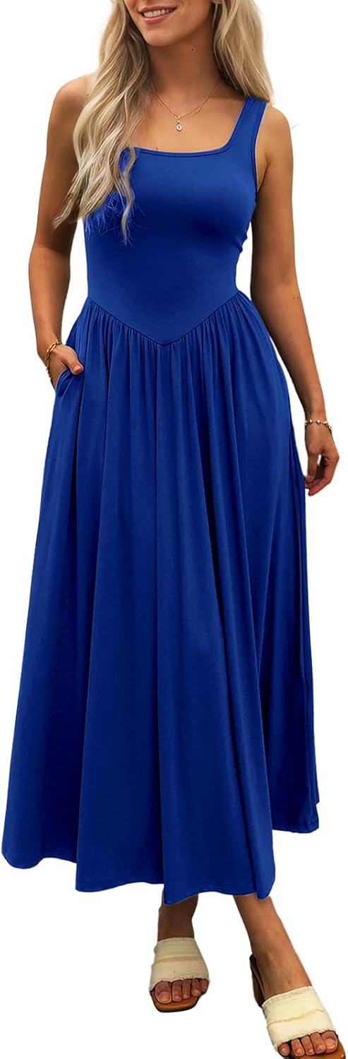Women's Summer Maxi Dress 2025 - Flowy Patchwork Sundress