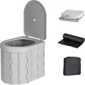 Portable Toilet for Adults - XL Folding Camping Toilet with Lid