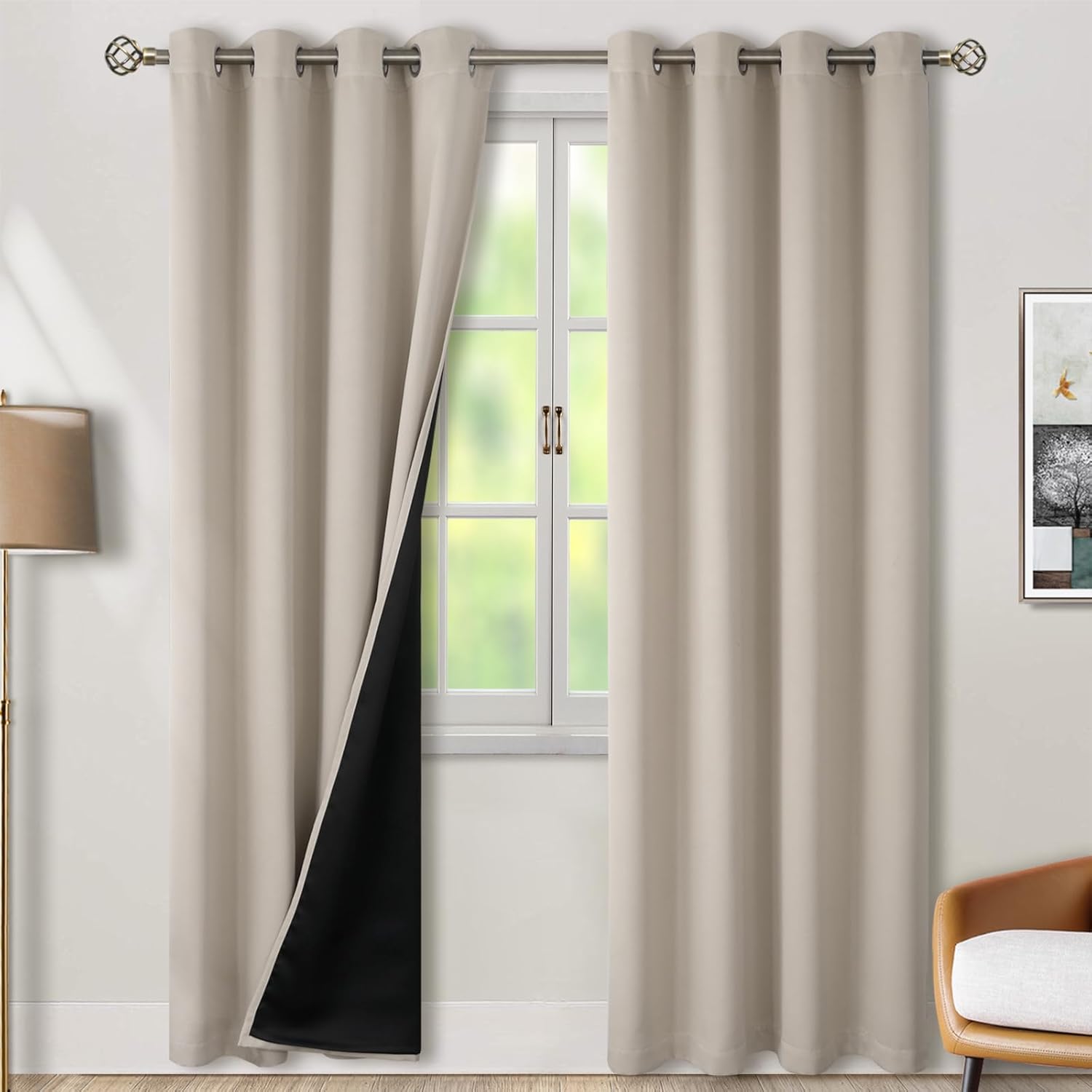 BGment 100% Blackout Curtains for Bedroom and Living Room