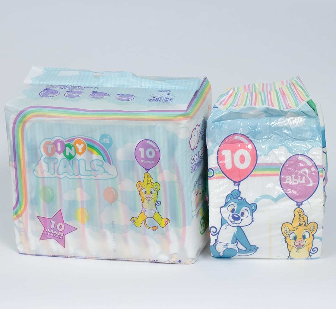 ABUniverse TinyTails Adult Diapers (Pack of 10) - Large Size