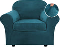 Rich Velvet Stretch 2 Piece Chair Slipcover - Deep Teal Fit Guide