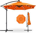 10ft Solar LED Offset Patio Umbrella - Solar LED Lighting