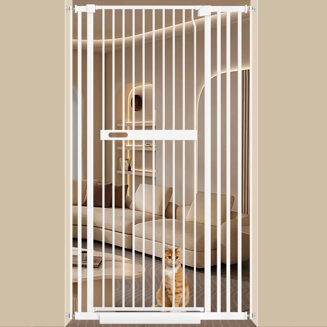 WAOWAO Extra Tall Cat Pet Gate for Indoor Stairs and Doorways