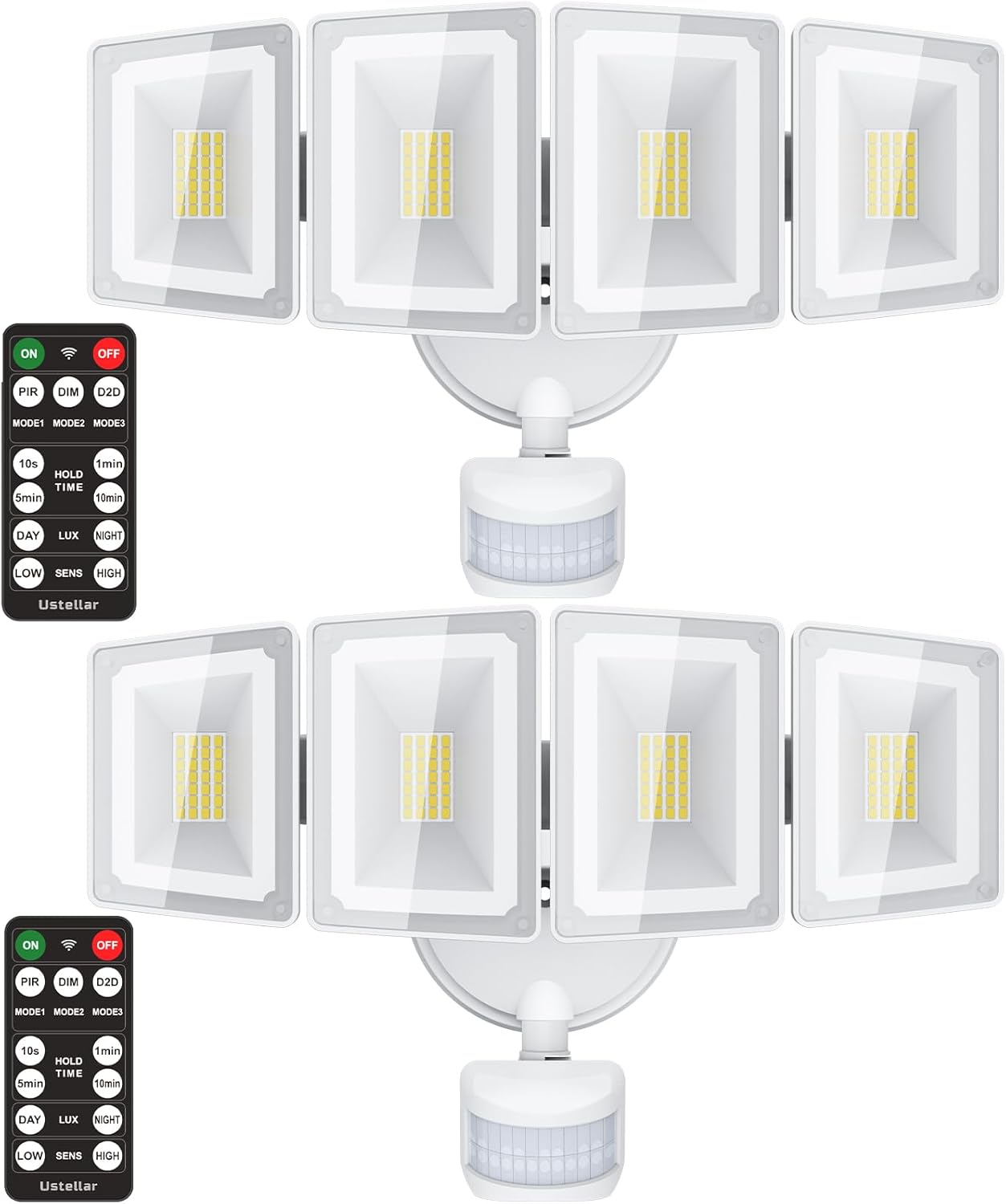 USTELLAR 100W LED Security Lights with Motion Sensor and Remote