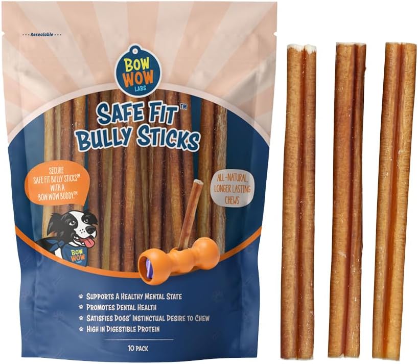 SafeFit 6 Bully Sticks | 100% Grass-Fed Beef | Low Odor