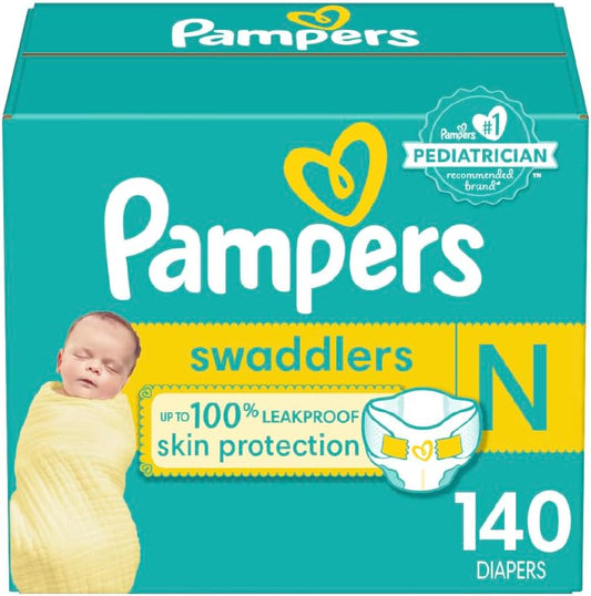 Pampers Swaddlers Size 0 - 140 Count - Ultra Absorbent Newborn Diapers