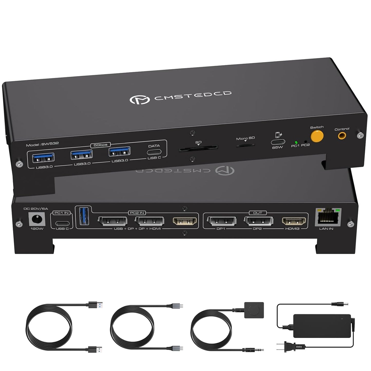 KVM Switch for 3 Monitors and 2 Computers with 4K Support