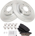 TRQ Rear Brake Pad & Rotor Kit Ceramic Compatible with Mitsubishi
