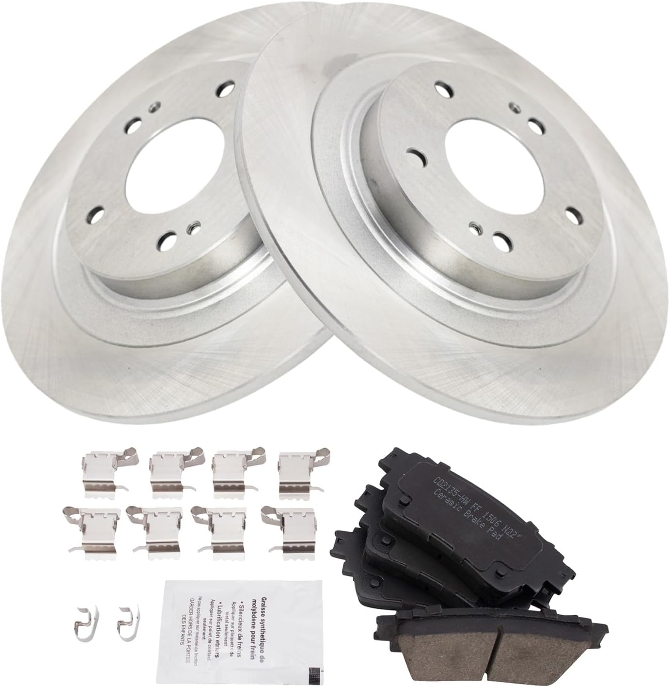 TRQ Rear Brake Pad & Rotor Kit for Mitsubishi Eclipse Cross