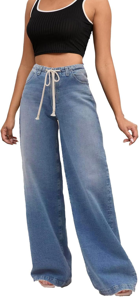 Women's High Waist Wide Leg Jeans for Effortless Style