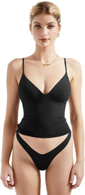 Women Sexy Deep V Neck Sleeveless Fitted Basic Tank Top - Slim Fit 76%