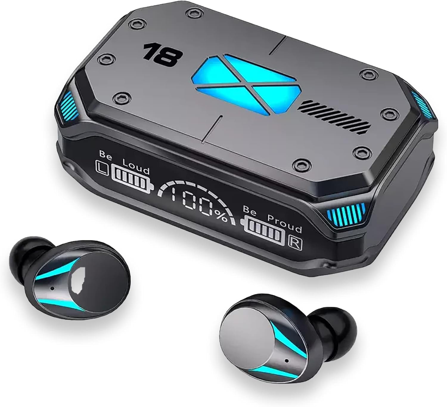 120Hrs Playback True Wireless Earbuds, IPX7 Waterproof, Black