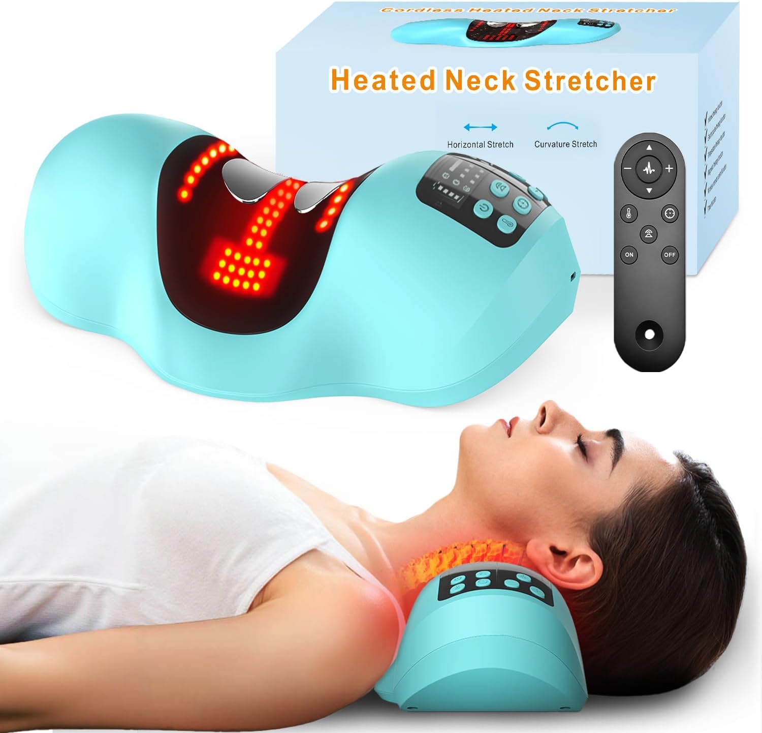 Wireless Heated Neck Stretcher for Pain Relief and Relaxation