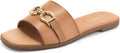 Rihero Women's Flat Sandals Summer Comfortable Square Open Toe Slip On