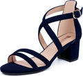 Women's Low Block Heel Strappy Sandals - 2 in Comfortable Dress Heel