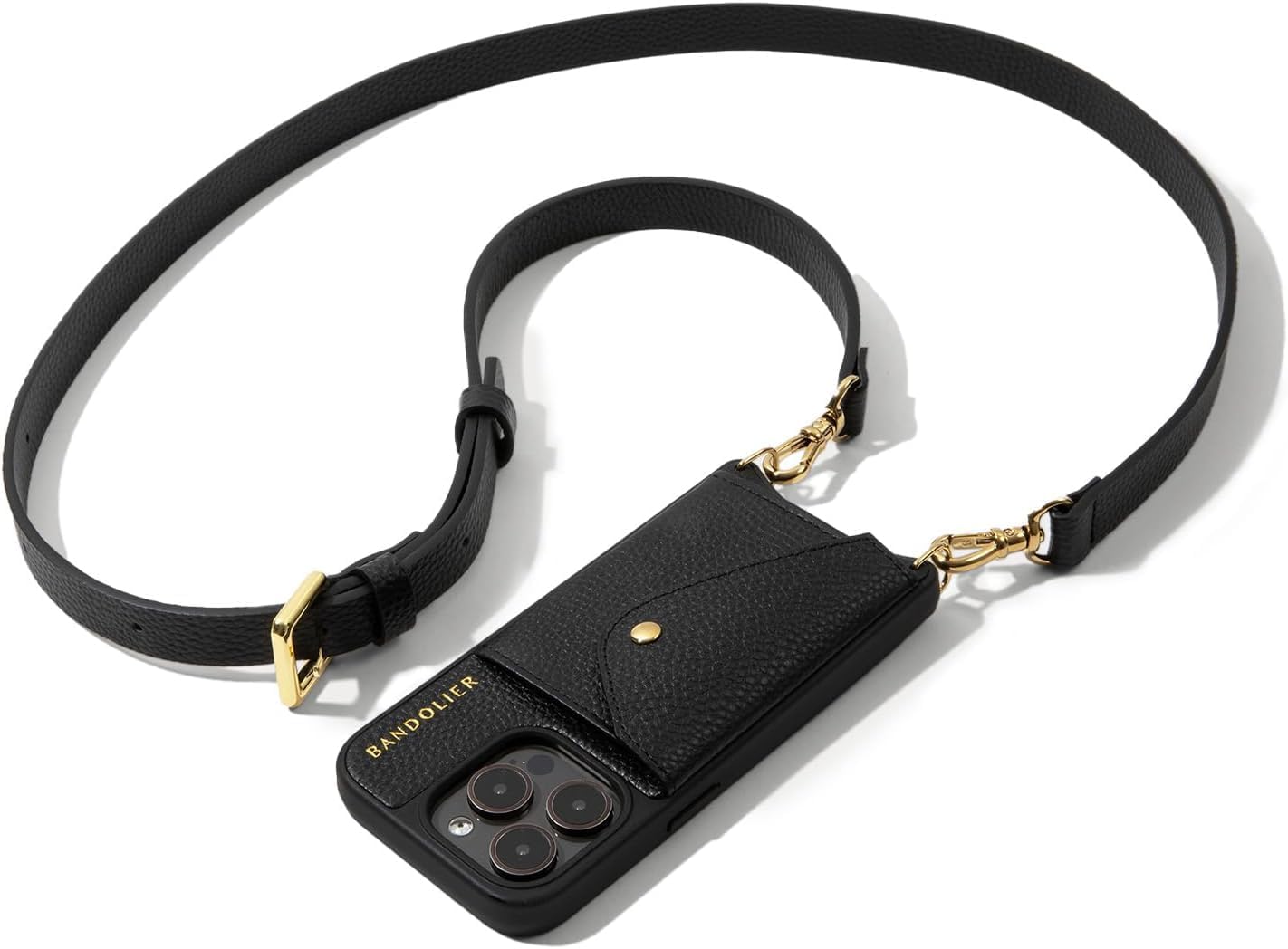 Hailey Crossbody Wallet Phone Case for iPhone 16 - Black Gold