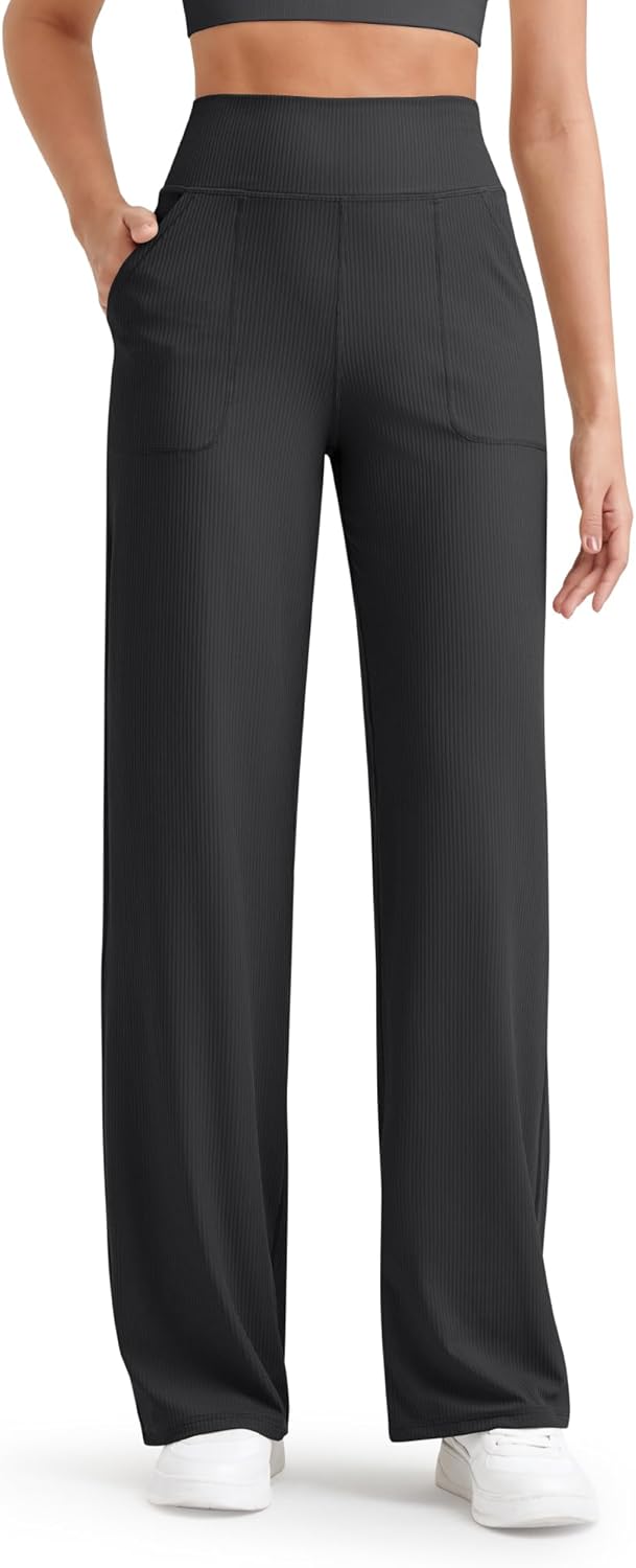 G4Free Breathable Ribbed Women Casual Wide Leg Pants Review