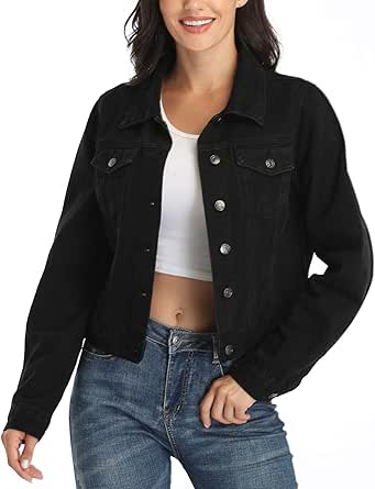 andy & natalie Women's Oversize Denim Jacket with Pockets