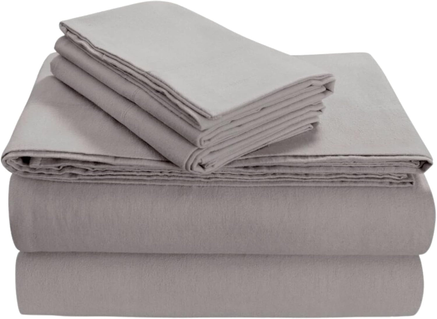 Luxury Solid Flannel Deep Pocket Sheet Set for Queen Beds