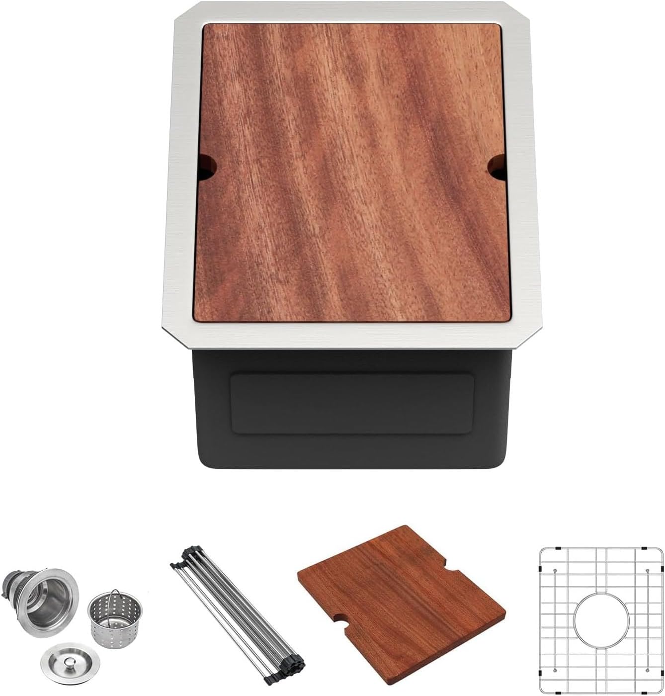 12 Inch Undermount Bar Sink Workstation for Small Kitchens