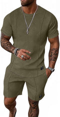 UOUA Mens Short Sets Summer 2 Piece Outfits - Comfortable Everyday