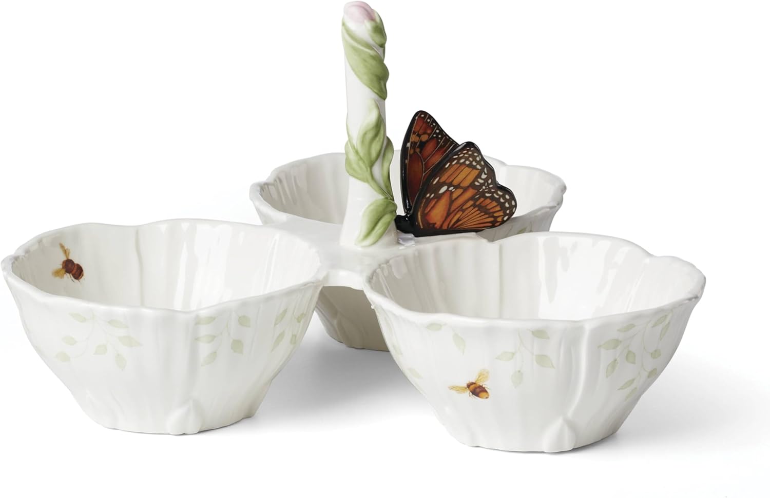 Lenox Butterfly Meadow Floral 3-Section Server for Entertaining