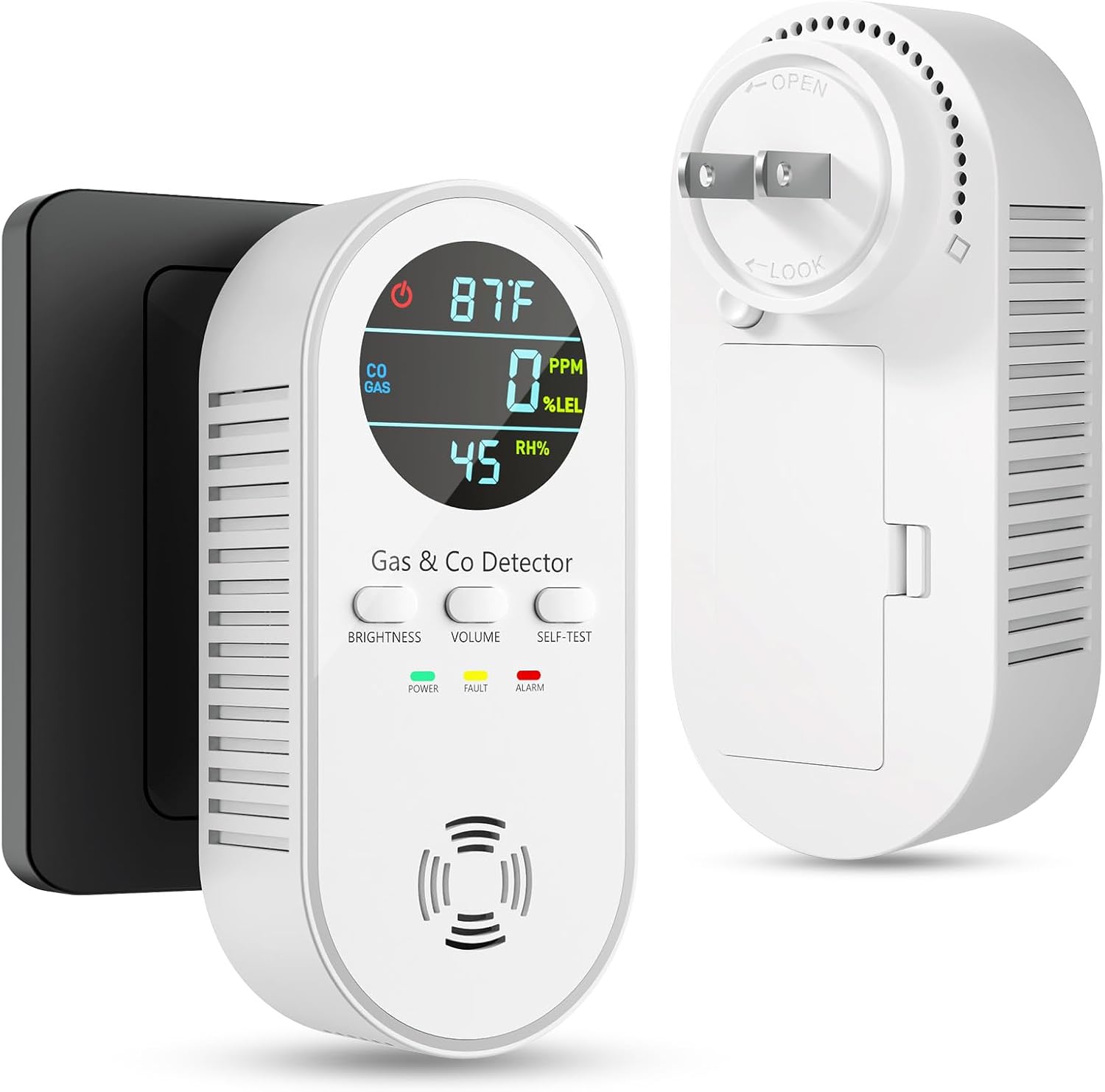 5-in-1 Carbon Monoxide Detectors with HD Digital Display