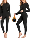 SIMIYA 2 Pack Thermal Underwear for Women - Fleece Lined Cold Weather