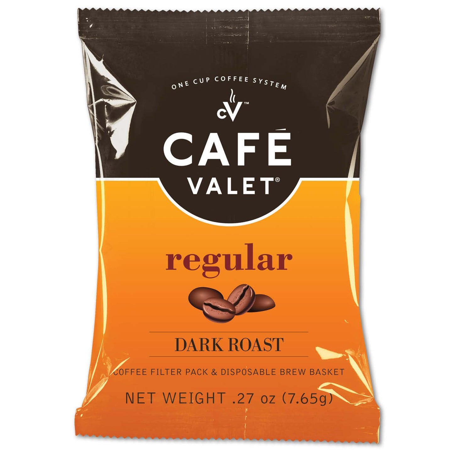 Cafe Valet Regular Dark Roast Coffee Packets for Quick Brewing