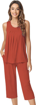 NACHILA Pajamas for Women Viscose Bamboo Tank & Capri Set - Cooling