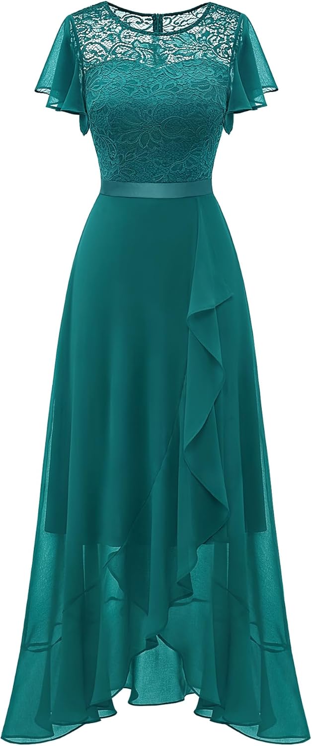 BeryLove Elegant Lace Long Prom Dress for Wedding Guests