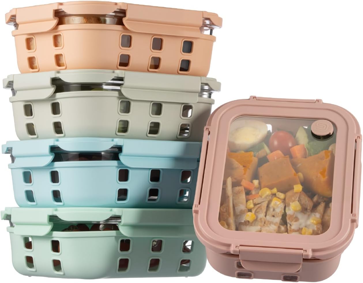 4.4 Cup Glass Food Storage Containers for Meal Prep and More