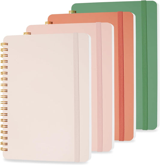 Cute Spiral Notebook Set - 4 PCS 5x7, 50 Sheets - Ideal for Work & School