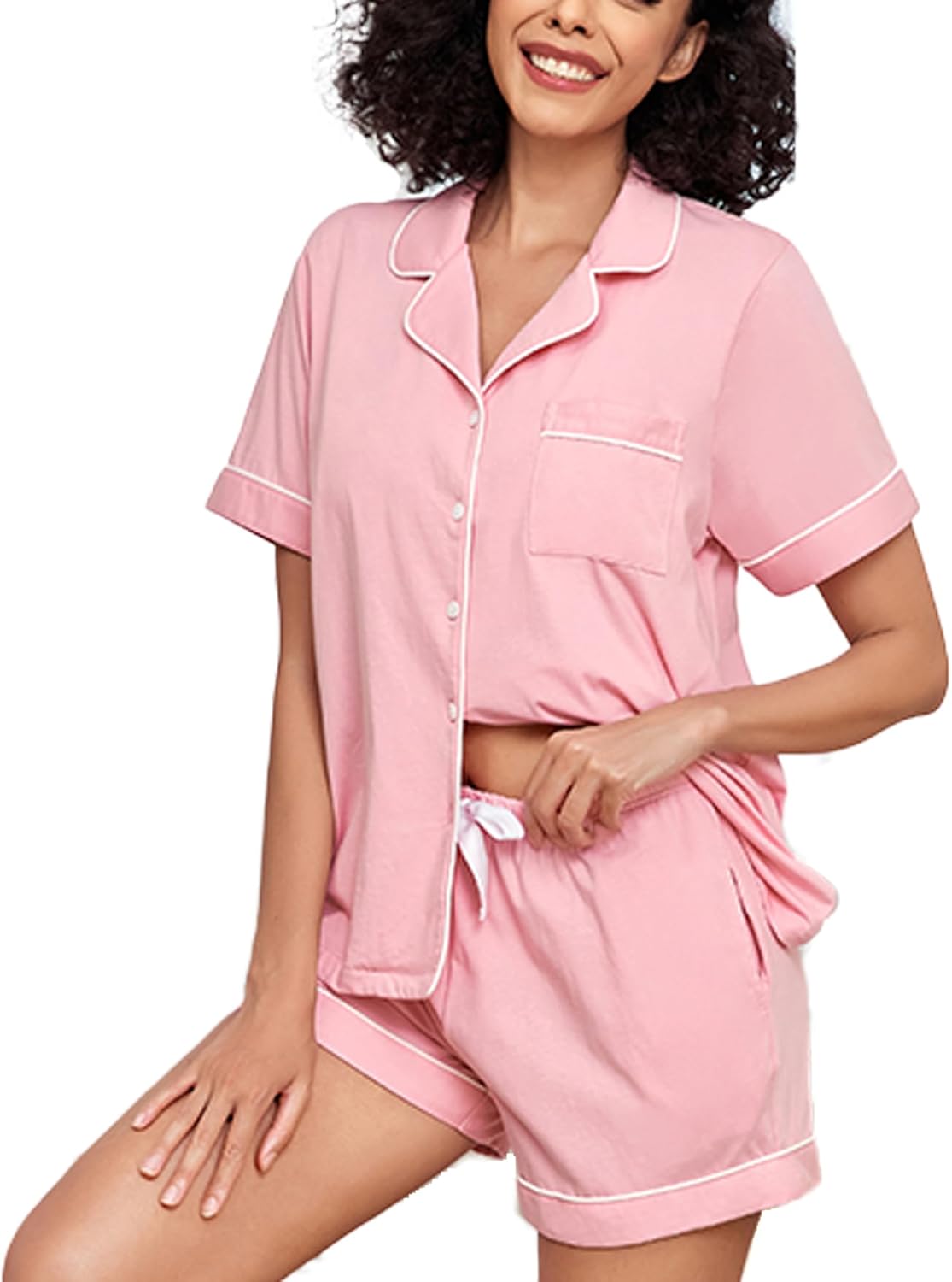 COLORFULLEAF Womens Cotton Pajamas Set for Cozy Sleepwear