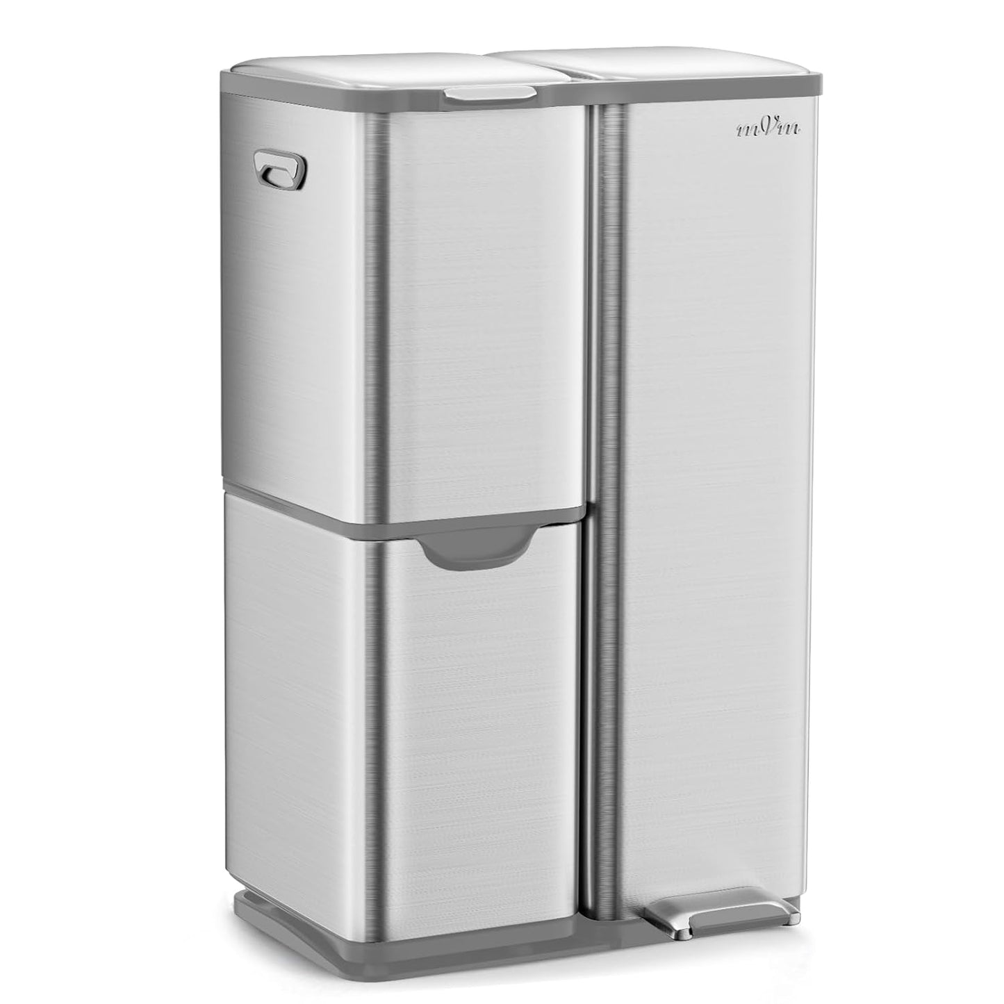 mVm 16 Gal Kitchen Trash Can with 3 Compartments for Recycling