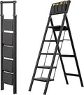 5 Step Folding Step Ladder 5 Step Stool - Wide Anti-Slip Pedals