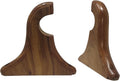 Wooden Drapery Curtain Rod Support Bracket - Natural Rosewood, Set
