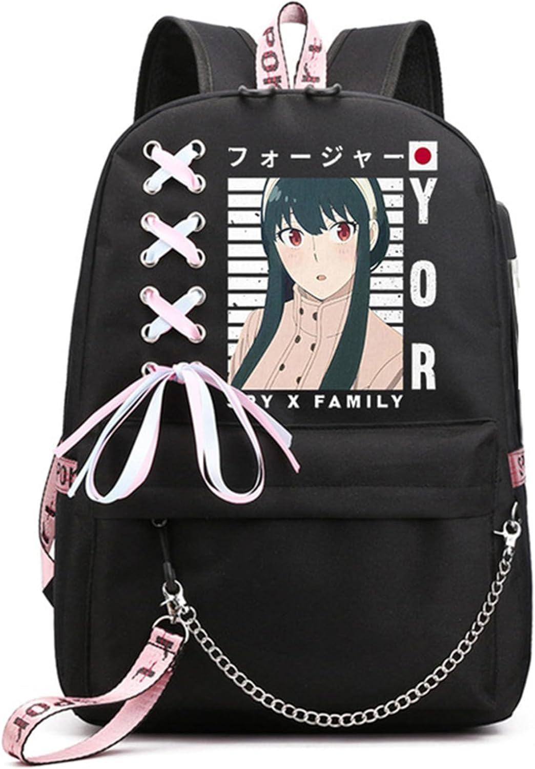 ISaikoy Anime Anya Forger Backpack with USB Port for School