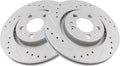 Front Performance Brake Rotors Set - G-Coated Cross Drilled & Slotted