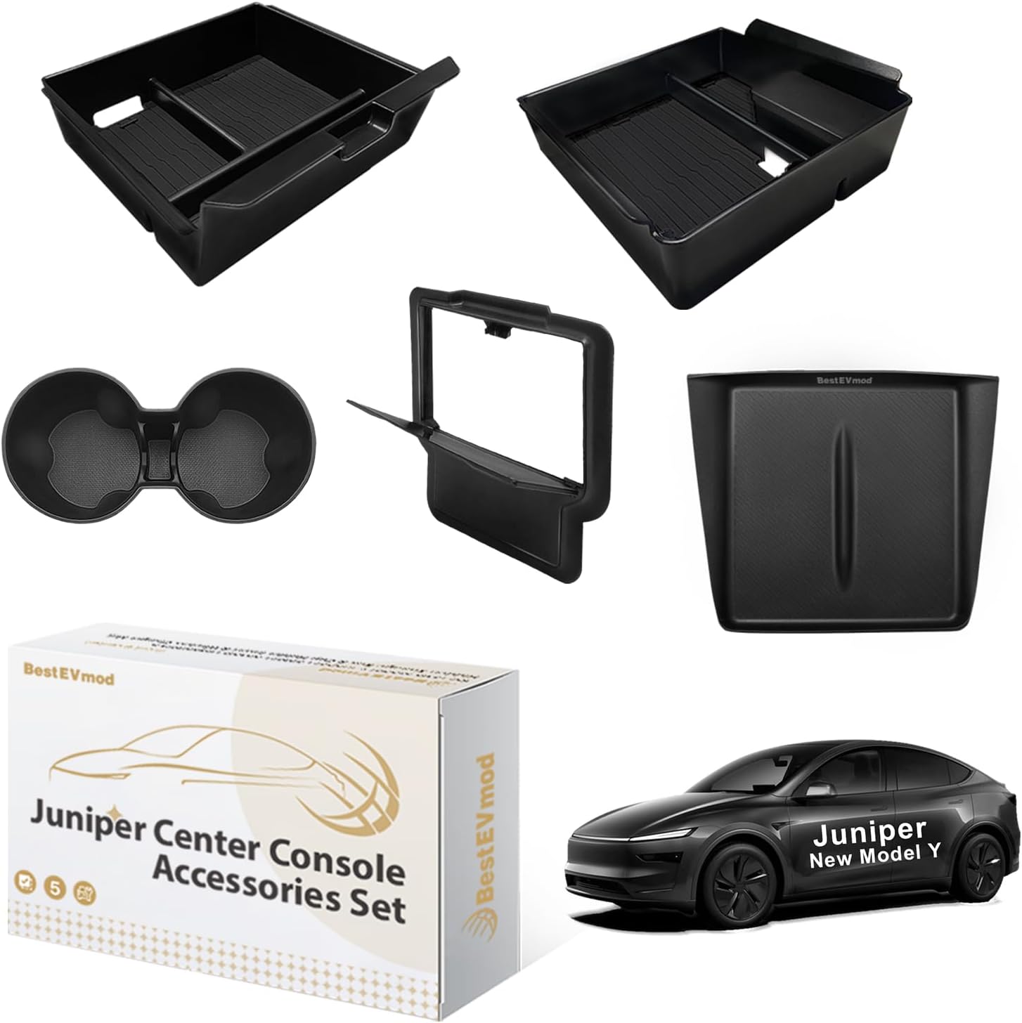 BestEvMod Center Console Organizer for Tesla Model Y Accessories