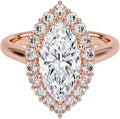 Moissanite Engagement Ring for Women 3 CT Marquise - Solid Gold