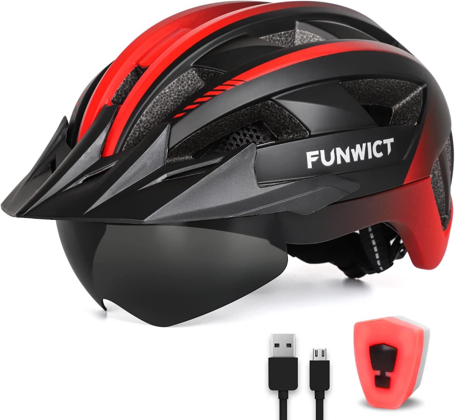 Adult Bike Helmet with Visor and Goggles for Safe Cycling