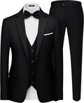 MAGE MALE Men's 3 Piece Slim Fit Suit Set - Elegant One Button Shoes